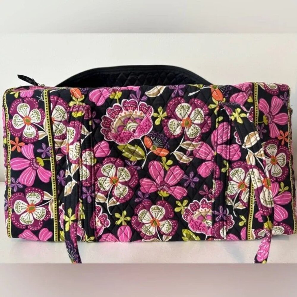 Vera Bradley Weekender Travel Bag - Plum Petals (Black, Pink & Purple Floral)